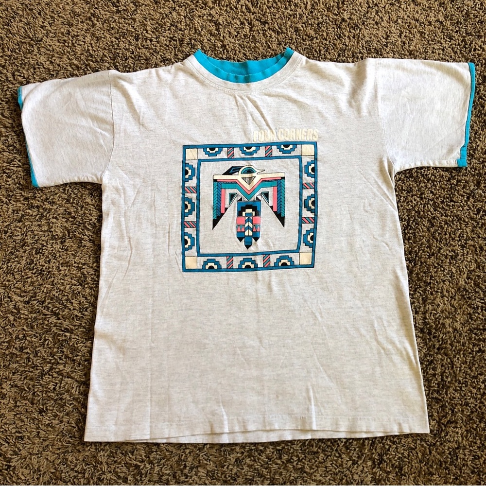 Vintage Four Corners Native American T Shirt Mens Large Made in USA